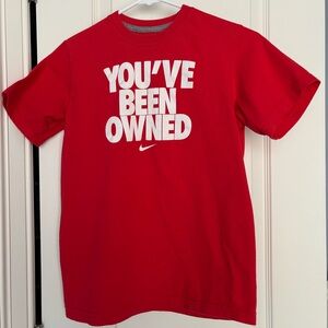 Nike “You’ve Been Owned” Red Graphic T-Shirt Large kid; like NEW!